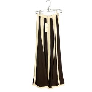 Brown and Cream Wide Leg Pants